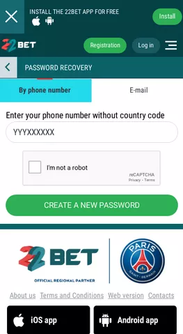22bet password recovery